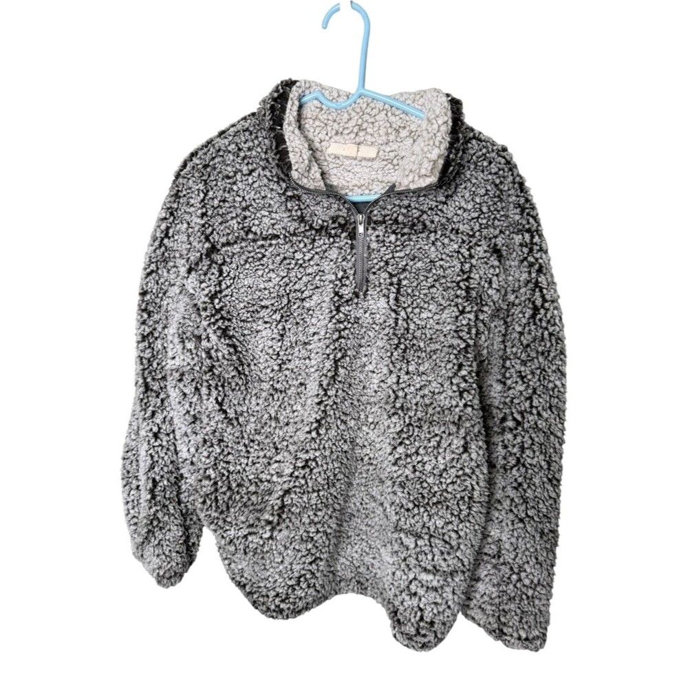 Thread & Supply Women’s Small Gray Sherpa Quarter-Zip Pullover Fleece